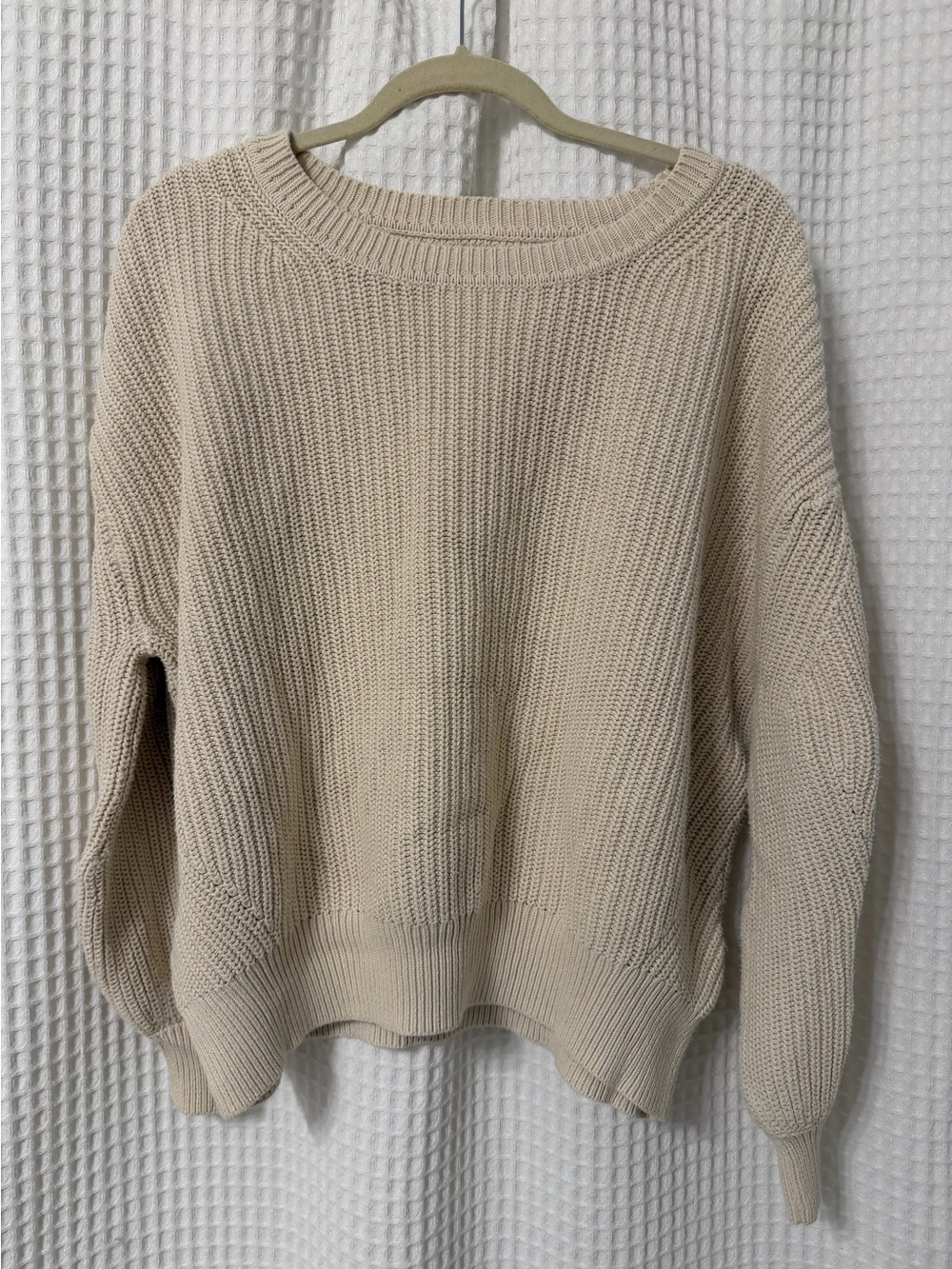 GAP Shaker-Stitch Crewneck Sweater | Chino Beige | XL - Picture 3 of 6